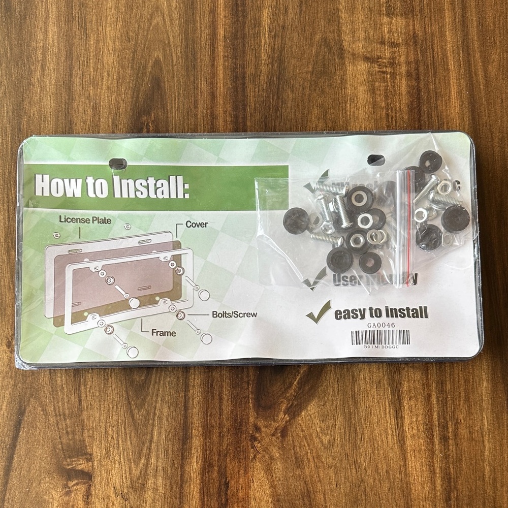 2x NEW License Plate Frame Installation Kit -smoke color